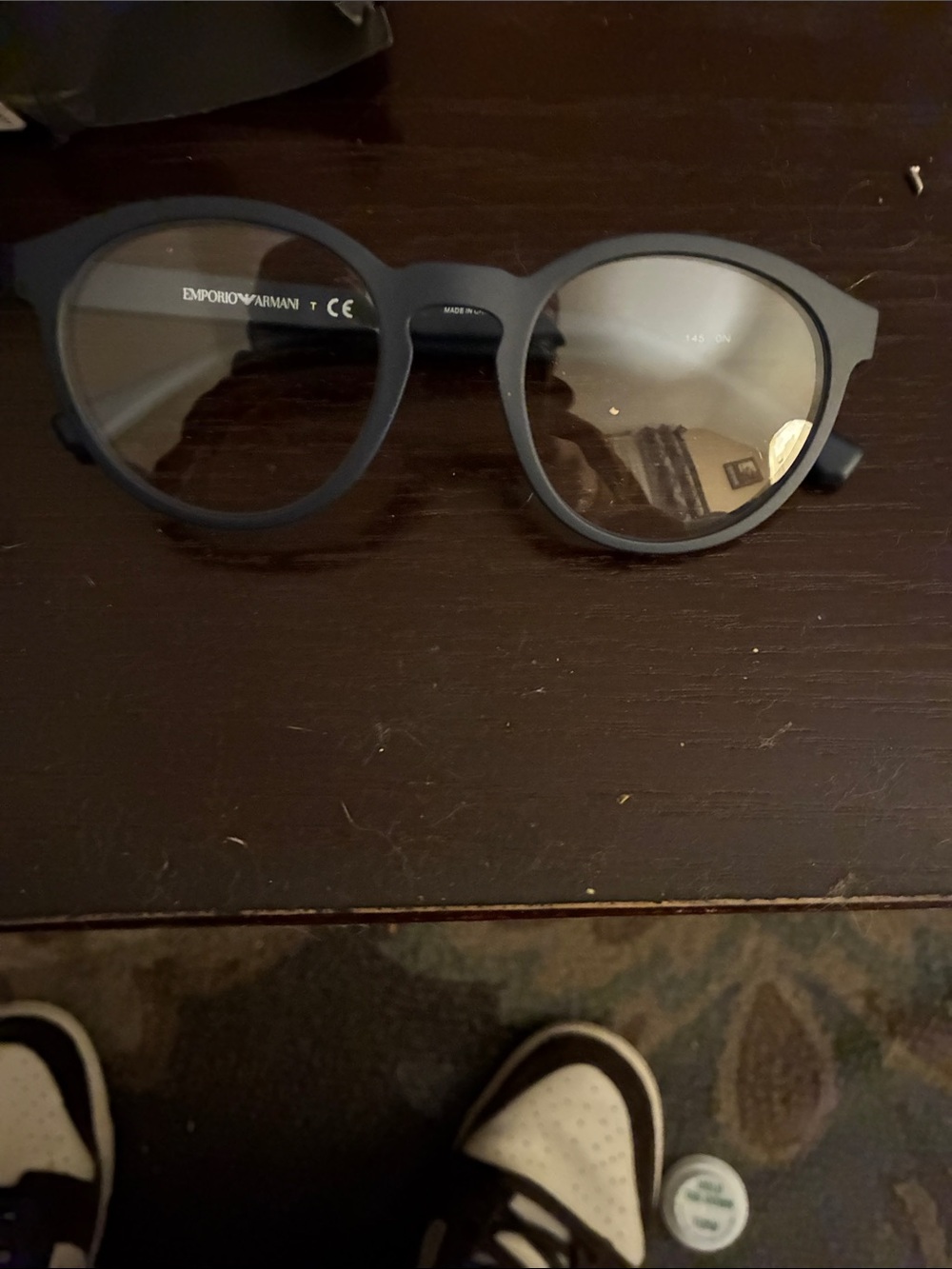 Emporio Armani Men’s Matte Navy Round Sunglasses